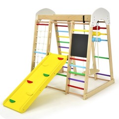 Indoor Playground Climbing Gym Kids Wooden 8 in 1 Climber Playset for Children