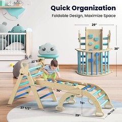 Juego de triángulos Pikler juego de escalada arcoíris Pikler para niños pequeños