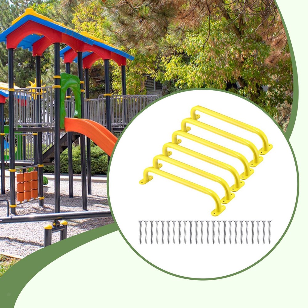 6x Playground Handles Metal Hand Grips for Indoor Outdoor Backyard Treehouse