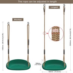 Heavy Duty Swing Seat for Adults Kids Tree Swing with Weather Proof Ropes Swi…
