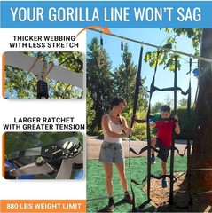 Hyponix Ninja Obstacle Course for Kids 2 x 60ft Slacklines 13 Obstacles open box