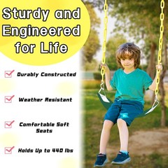 Swing Set for with 66” Chain-Play Swing for Adults with Stainless Steel Taian…