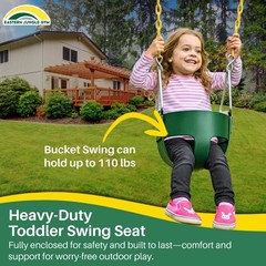 Heavy-Duty High Back Toddler Swing Seat with Coated Chains – Fully Assembled Gre