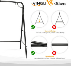 Upgraded Metal Porch Swing Stand with Antique Bronze Finish, Heavy Duty 660 LBS
