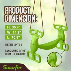 Glider Swing for Kids – Outdoor Dual Swingset for Backyard Green/Brown