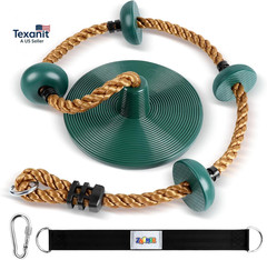 Climbing Rope with Platforms and Disc Swing Seat Set Playground Accessories Incl