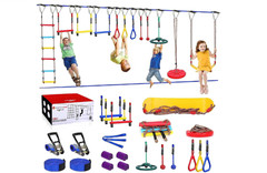 NEW Ninja Warrior Obstacle Course for Kids, Quick Buckles Multiple obstacles, up