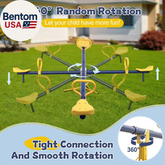 Seesaw for Kids Outdoor, Heavy Duty 250LB 360° Rotating Seesaw Outdoor Teeter To