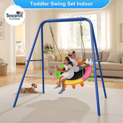 Saucer Swing Set for Kids Outdoor, Heavy Duty A-Frame Metal Swings Stand with 40