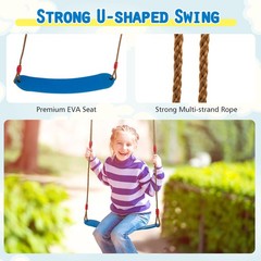3-in-1 Kids Swing Set 660 LBS Carbon Steel Swing Frame w/ Belt Swing for