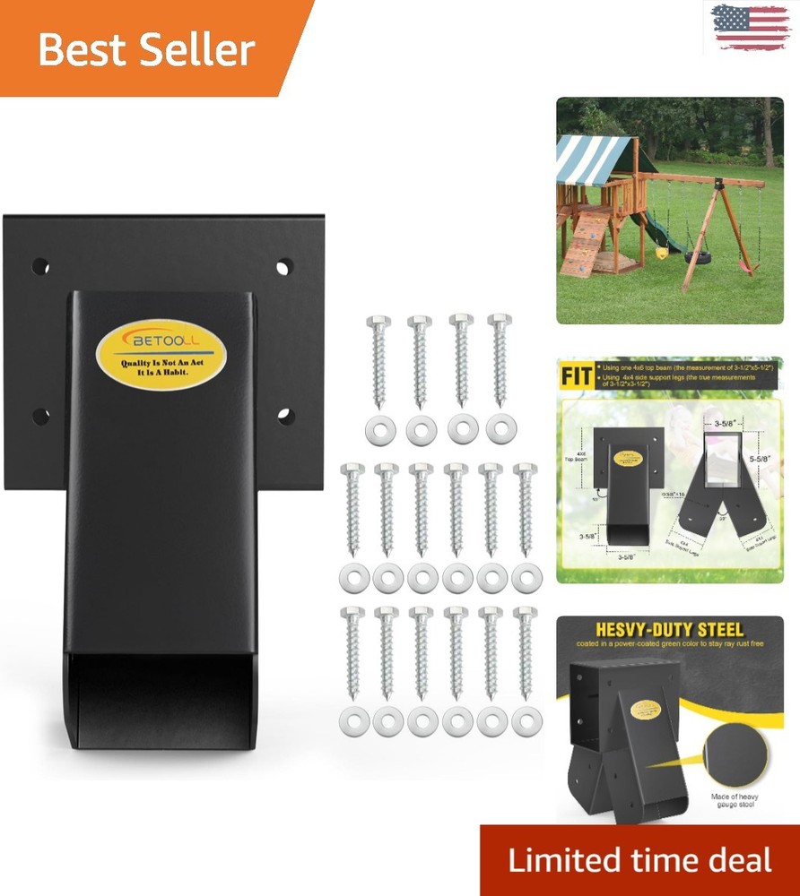 Rust-Resistant Black Swing Set Bracket – Easy Installation for Playgrounds