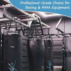 2 Pack 25in Heavy Duty Swing Chains with 4 Carabiners, Black Stainless Steel …