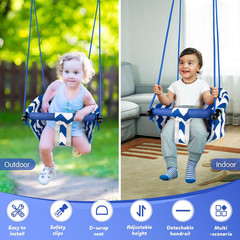 Toddler Swing–Comfy Baby Swing Outdoor Indoor, Kids Swing Seat for Backyard(Blue