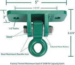 Heavy Duty Swing Hanger Set 10000 Lb Capacity for Indoor Outdoor Playground