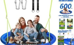43″ Tree Swing 600LB Weight Capacity with Hanging Carabiners, Waterproof Blue