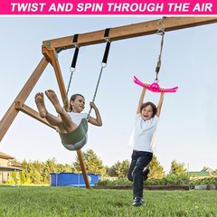 Ninja-Twister Swing Spins Set: Slackline Attachments – 360° Handle Twist-Spin Fl