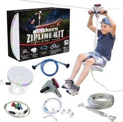 Slackers 100 ft LED Night Riderz Series Zipline – Kids Zip line Kit – USED –