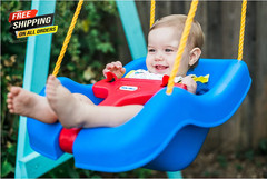 2-In-1 Snug and Secure Swing, High Back Swing, Blue 💪👌