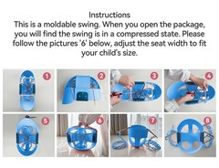 Toddler Swing, Full Bucket Baby Swing Seat & Iron Chains (Blue)