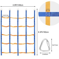 Climbing Net for Kids Outdoor, Portable Ninja Cargo Net Rope Ladder Monkey Ba…