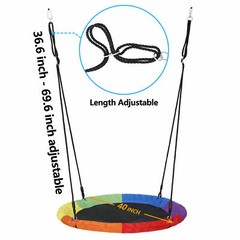 40″ Saucer Tree Swing Outdoor Flying Saucer Rope Swing Platform Swing for Kids