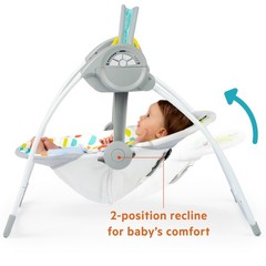 Bright Starts Playful Paradise Portable Compact Automatic Baby Swing Music