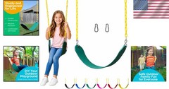 Backyard Swing Set Upgrade: Heavy Duty Swing Seat with 300 lbs Support – Green