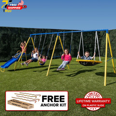 Triple Swing Metal Swing Set Saucer Swing 3 Adjustable Swings Lifetime Warrant