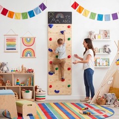 Rock Climbing Wall for Kids, 82.5 x 23.6 Inch Indoor Gym Playground Play Set …