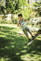 250Lb Wooden Prism Skateboard Swing Foam Top Poly Rope Outdoor Yard Kids Playset