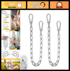 2 Pack Heavy Duty 30″ Extension Chains with Carabiners, 440LB Adjustable Metal f