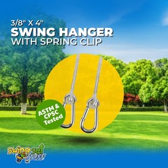 SWING SET STUFF INC 5/16″ X 3″ SWING HANGER WITH SPRING CLIPS WOOD (PAIR) 0271