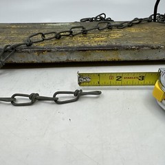 vtg metal flat swing seat w original chains 60” Long Chain industrial decor