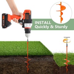 6 Pack 18″ Ground Anchors Heavy Duty Screw-In Earth Anchor w/ T-Handle _SALE OFF
