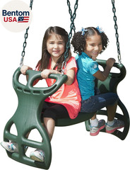 WS 3452 Heavy Duty Two Person Dual Glider Swing, with Coated Chains to Prevent P