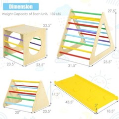 Kids Indoor Triangle Climber Play Gym Set Playroom Toddler Activity Ladder Ramp