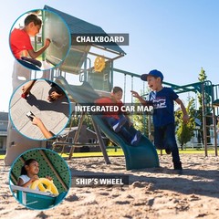 New Lifetime Big Stuff Deluxe Swing Set + 2 Slides, Monkey Bars Outdoor Kids Fun