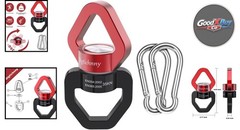 Black Red Aluminum 35KN Swing Swivel with 2 Carabiners for Kids & Aerial