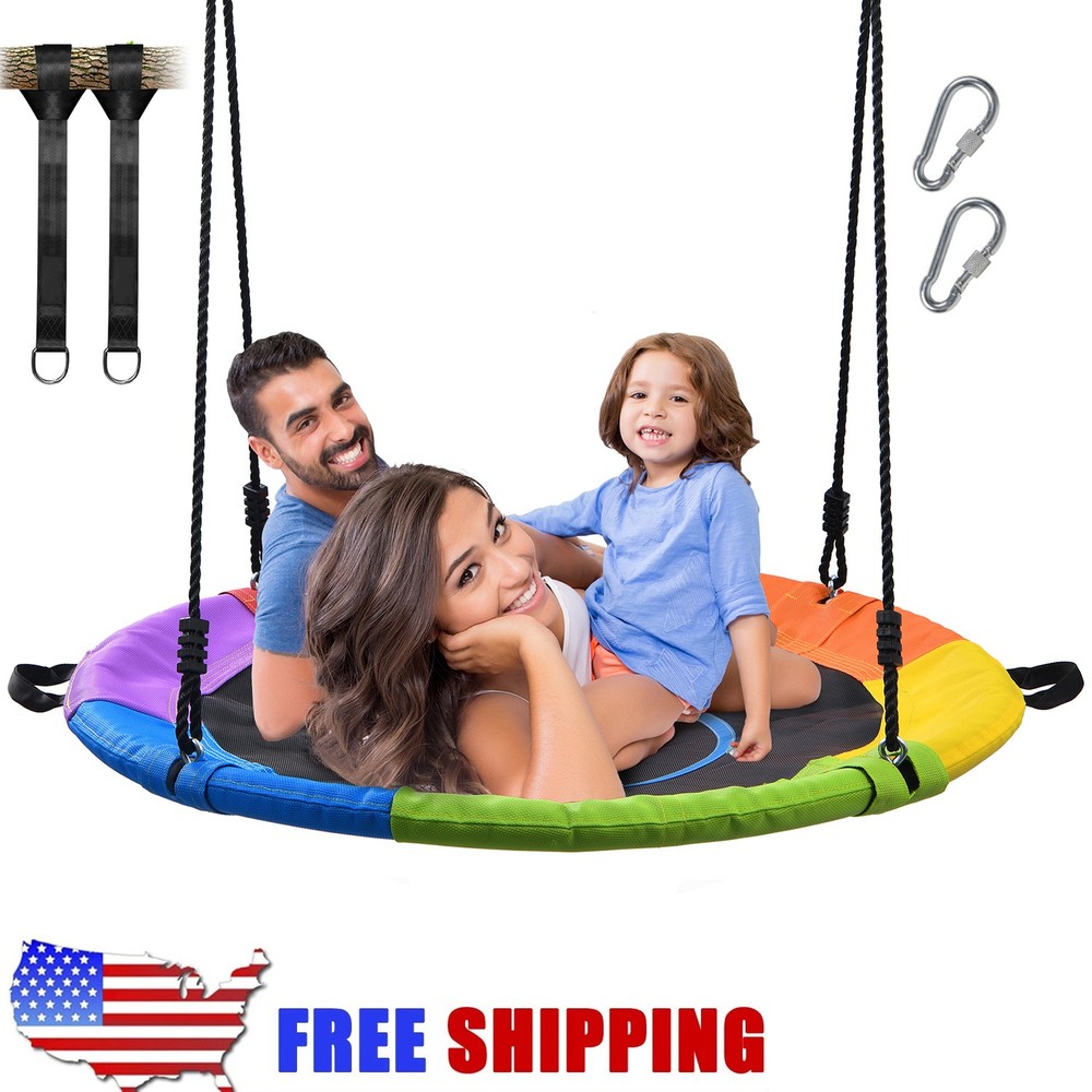 700lb 40″ Saucer Tree Swing for Kids Adults Textilene Waterproof for Backyard