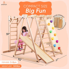 8-In-1 Indoor Play Gym – Toddler Jungle Gym for Kids Ages 2–6 – Indoor Playgroun