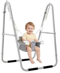 Baby Swing Set for Toddlers 6-36 Months, Foldable & Portable Swing for Gray