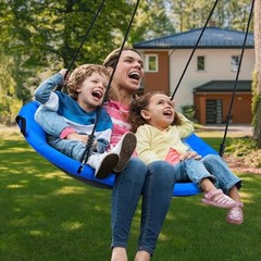 700lb Saucer Tree Swing for Kids Adults Outdoor Textilene with 2pcs 40″ Blue