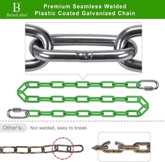 2Pcs 80″ Coated Swing Chain W/ Carabiners 1000 LBs Capacity Heavy Duty Hanging