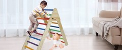 Wooden Foldable Climbing Triangle Ladder Montessori Play Gym For Kids 1-7