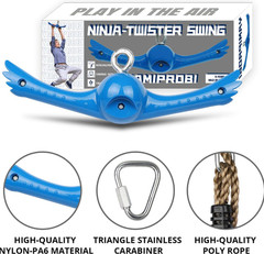 Ninja Twister Swing 360° Spin Handle Slackline Obstacle Course Playground Kids