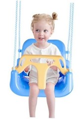 Toddler Swing, 3-in-1 Baby Swing Seat, Anti-Flip Snug & Secure Macaron Blue