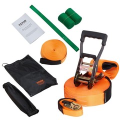 60ft Slackline Kit with Training Line – Easy Setup Tight Rope for Kids & Adults,