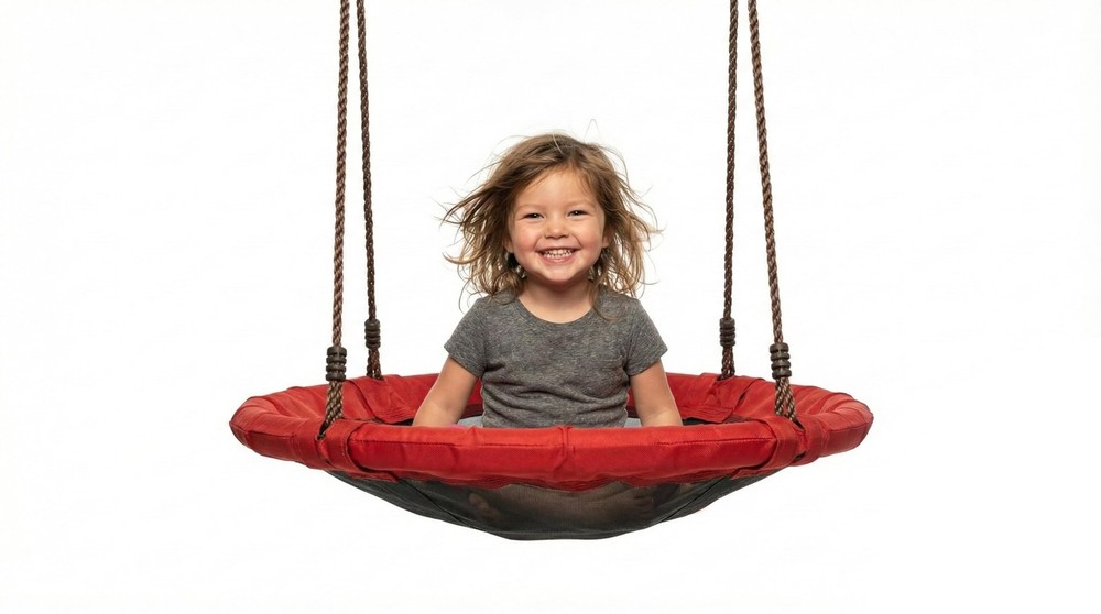 24″ Diameter Red Round Swing Supports up to 300 lbs Swing