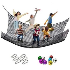 Tongmo Climbing Cargo Net, 6.5′ X 9.8′ Double Layers Playground Safety black