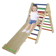 Wooden Foldable Climbing Triangle Ladder Montessori Play Gym for Toddlers